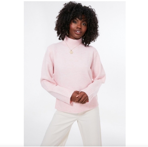 Tuckernuck Hyacinth House Pink Long Sleeve Cameron Turtleneck Sweater Size Small - Picture 2 of 9